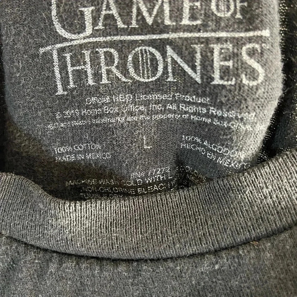 Game of Thrones - Stark Sigil - Large Black T Shirt - Picture 4 of 4